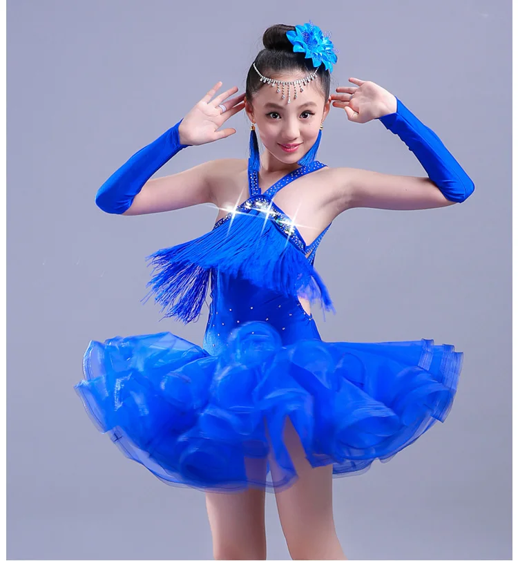 New Style Multicolor Latin Dance Costume Fringe Tassel Stones Latin Dance Dress for Girls Kids Latin Dance Competition Dresses new lady performance latin dance clothes senior women tassel latin dance dress girls latin dance show latin dance dresses