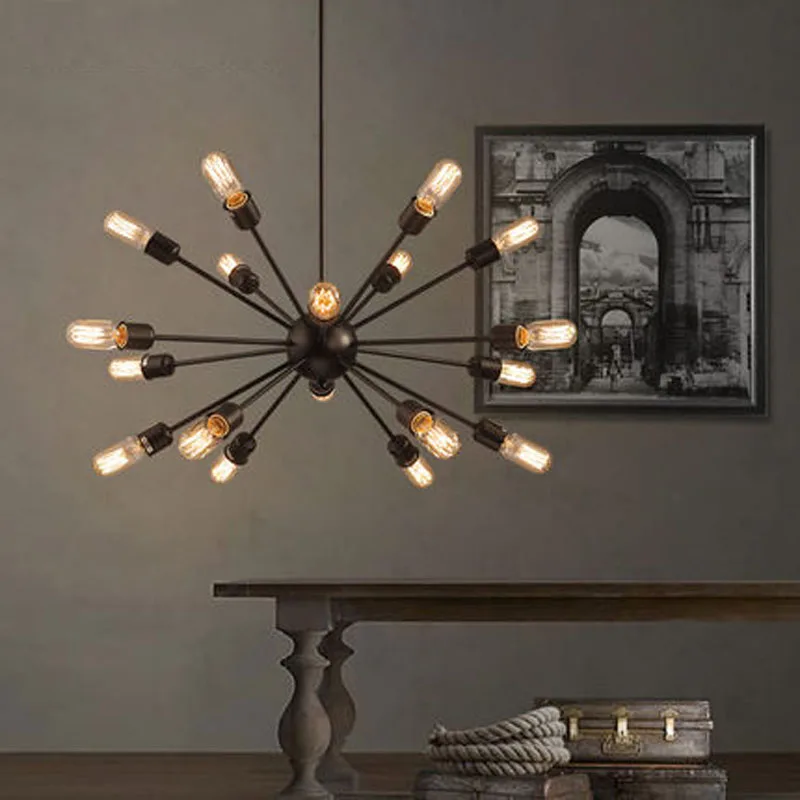 Современная Скандинавская промышленная люстра Эдисона винтажная Подвесная