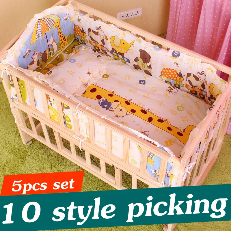 5 шт. детский хлопковый комплект постельного белья 90x50 см|crib bumper|baby bed bumperbed bumper |