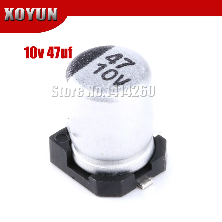 

10PCS Electrolytic capacitor 10v47uf 6.3*5.5mm SMD aluminum electrolytic capacitor 47uf 10v