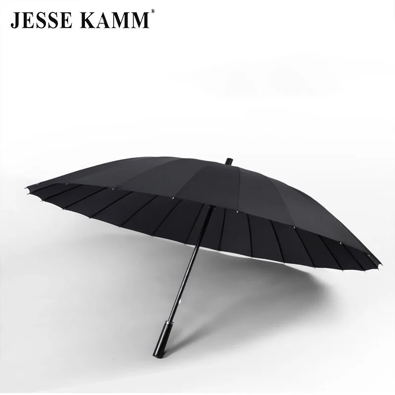 JESSE KAMM24 bone 190T однотонные кожаные мужские и женские зонты с прямой ручкой для