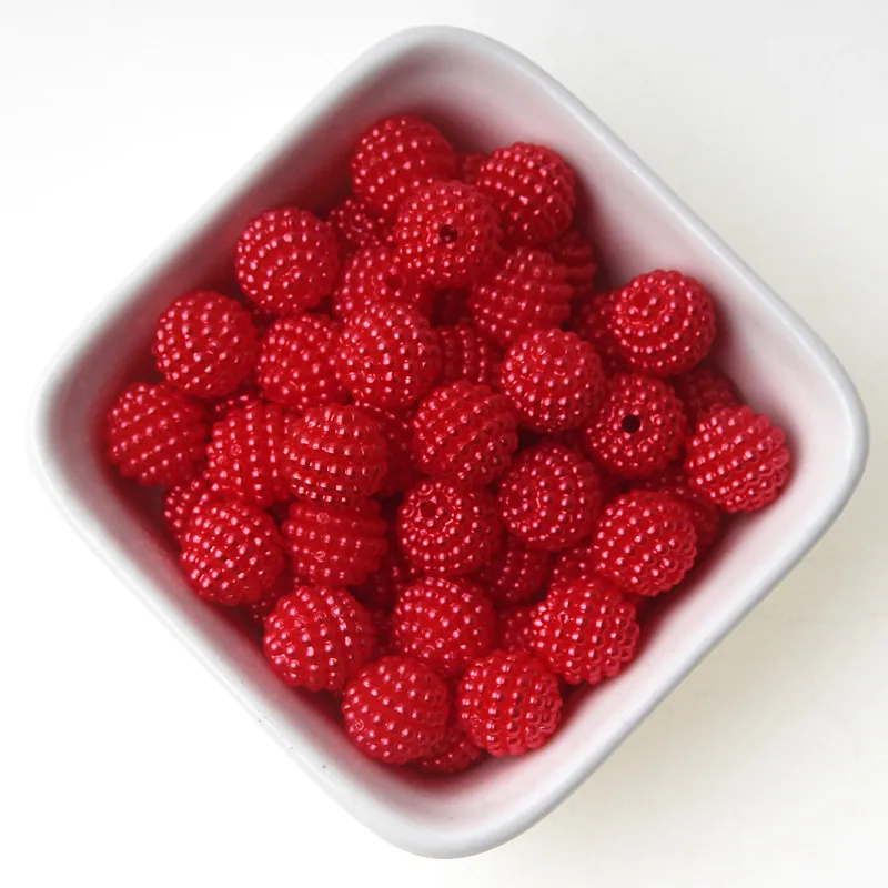 Red 100 шт 10 мм Разноцветные Бусины Bayberry Акриловые Имитация жемчуга бусинки соответствуют Европе бусины для самостоятельного изготовления ювелирных изделий - Цвет: Red