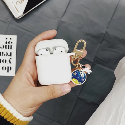 White Классический Декоративный силиконовый чехол астронавта для Apple Airpods, аксессуары для наушников Bluetooth, защитный чехол для ключей - Цвет: White