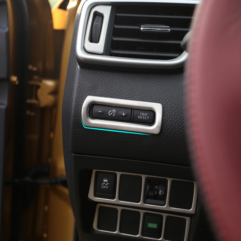 For Nissan Rogue Sport Qashqai Rogue x-Trail- Chrome Dashboard Odometer Button Switch Cover Trim Decoration