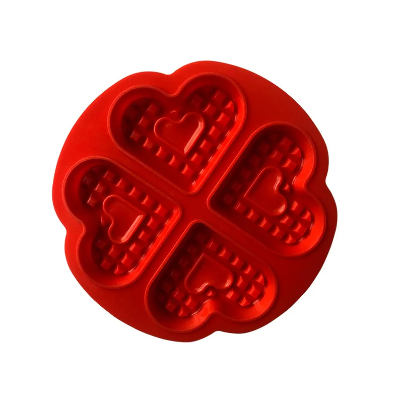 4 полости силиконовая форма для вафель не липкий Diy 3D в форме сердца конфеты