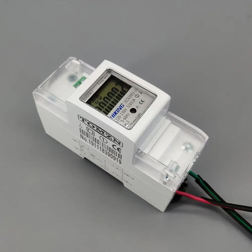 5(65) A 220 V 230 V 50 HZ 60 HZ DDS238-2 однофазный din-рейка кВт-ч Ватт час din-рейка счетчик энергии lcd