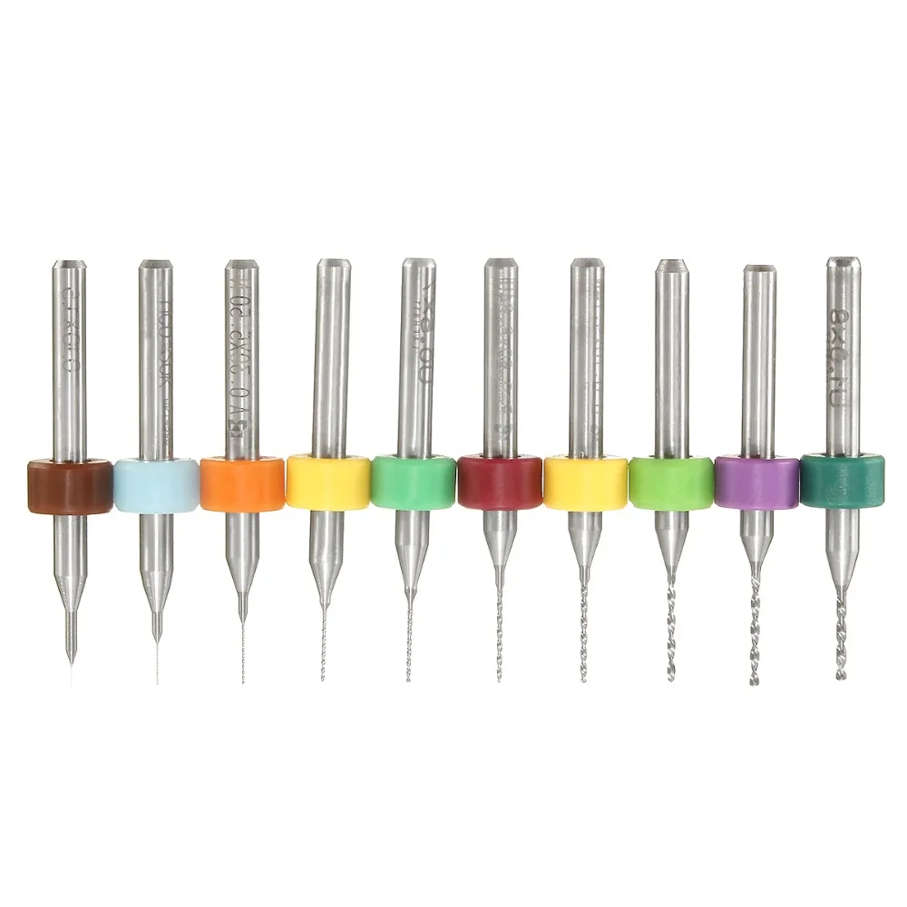 GEEETECH 10pcs/Set 0.1-1.0mm Solid Carbide PCB Drill Bit Nozzle Cleaning Cleaner for Extruder RepRap 3D Printer Accessories Part |