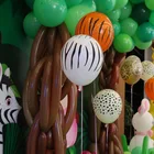 10 шт воздушные шарики из латекса с животными тигр, начинающих ходить; Расцветка Зебра, Леопард зеленый шар лес игр тема джунгли вечерние украшения на день рождения для детей надуть globos