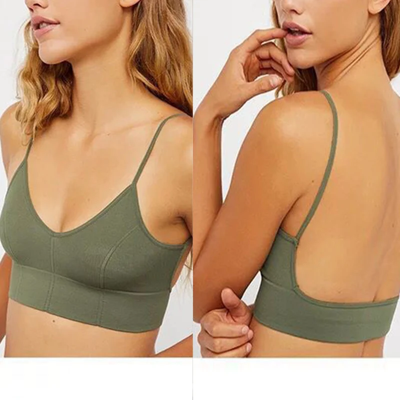 2019 Summer Very Sexy Knitted Short Tank Top Backless 4 Colors Base Pure Color Low Cut Threaded Cotton One Size | Женская одежда