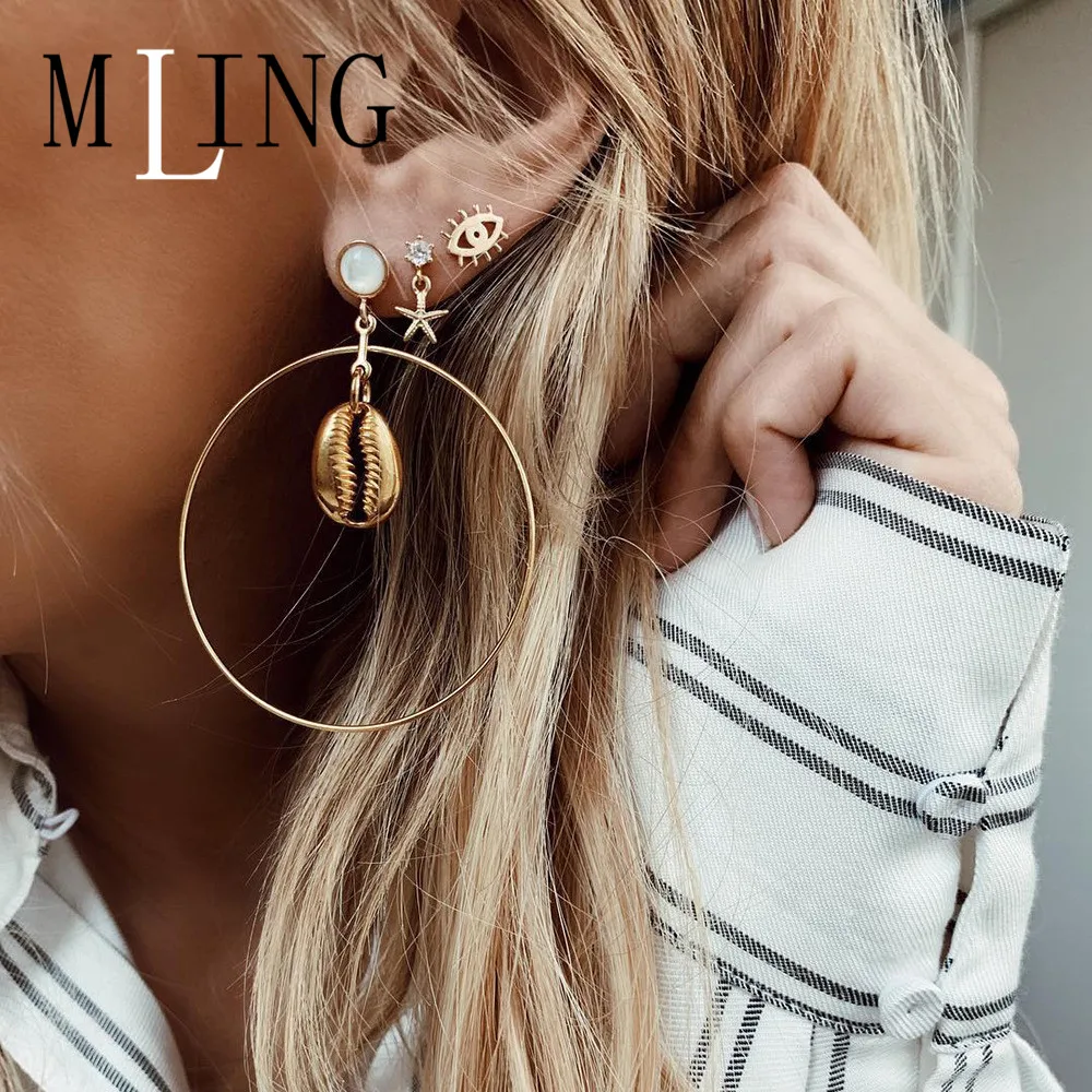 Женские серьги кольца MLIING 3 шт./компл. 2019|Серьги-кольца| |