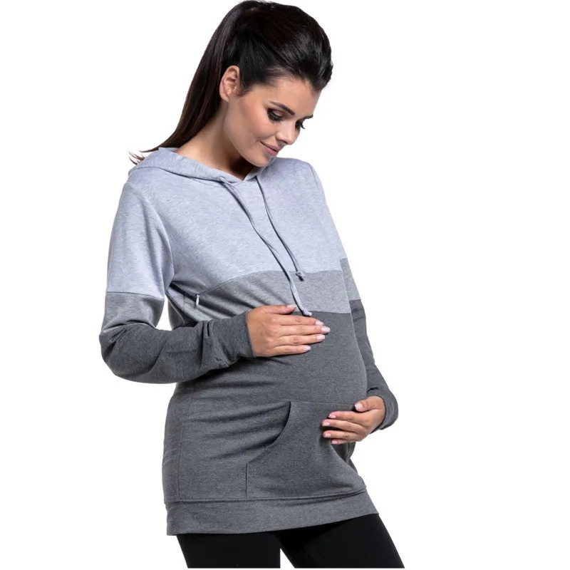 More Function Breastfeeding Clothing Lactation Woman Long Sleeve Top Nursing Pregnant Clothes Pregnancy Tshirt Maternity Tops | Мать и