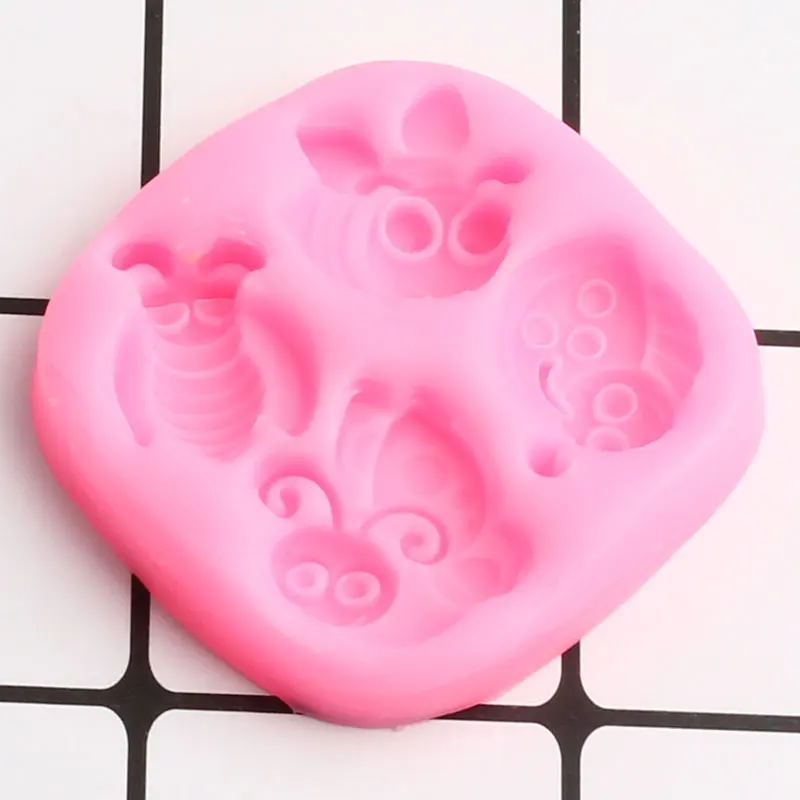 Силиконовые формы в виде насекомых пчела божья коровка Бабочка помадка форма