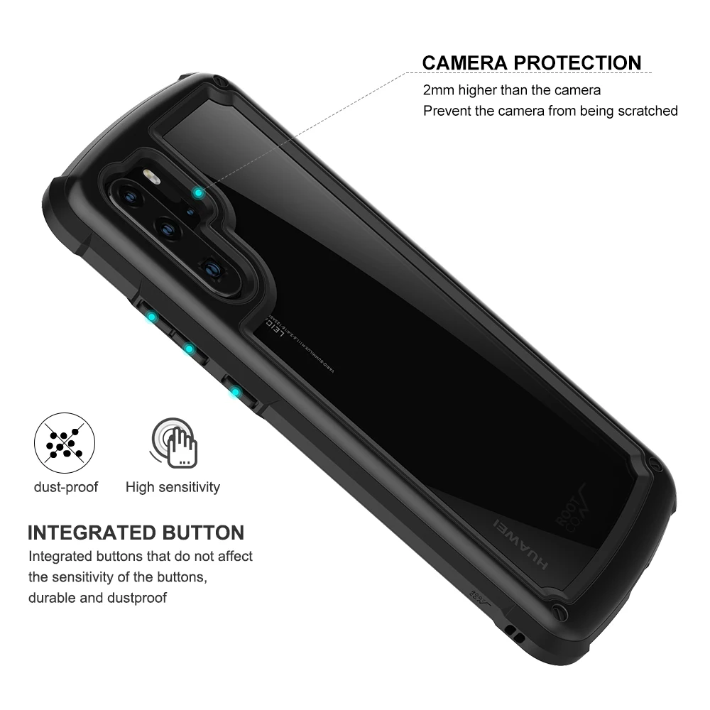 Прозрачный акриловый ПК задняя Рамка гибридный чехол для телефона Huawei P30 Pro