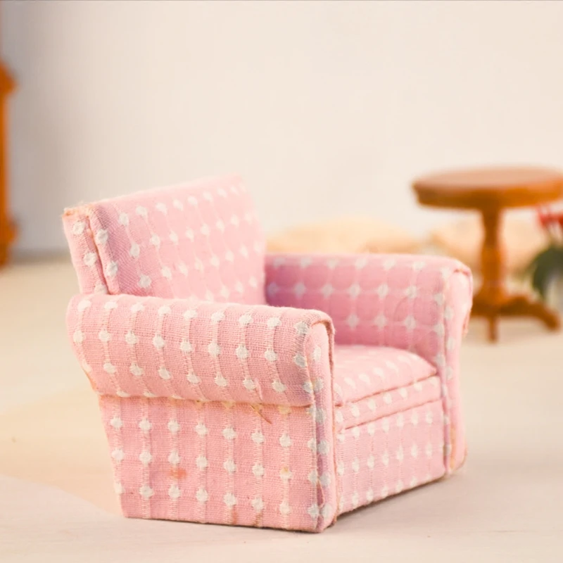 Doub K 1/12 мебель игрушка миниатюрный одиночный розовый диван для кукол kawaii имитация
