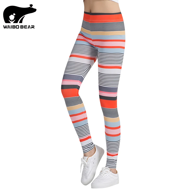 

Leggings Women Fitness Colorful Printed Female High Elastic Pencil Pants Hot Sale Trousers fashion Workout Push Up WAIBO BEAR