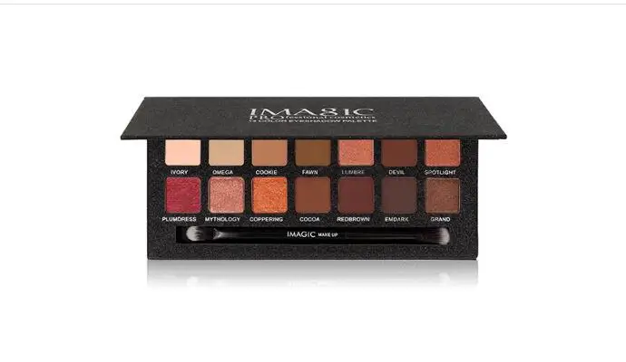 IMAGIC New fashion Beauty Boutique Renaissance Color Matte Shimmer waterpoof 14 Eyeshadow Palette make up brush 2018 |