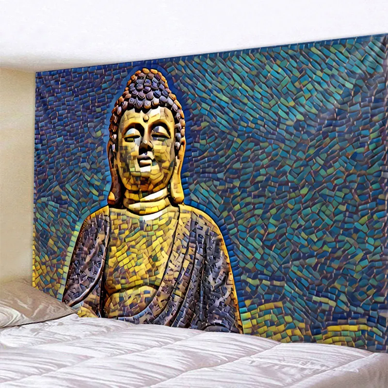 

Colored 3D Buddha Statue Printed Large Wall Tapestry Cheap Hippie Wall Hanging Bohemian Wall Tapestries Mandala Wall Art Decor