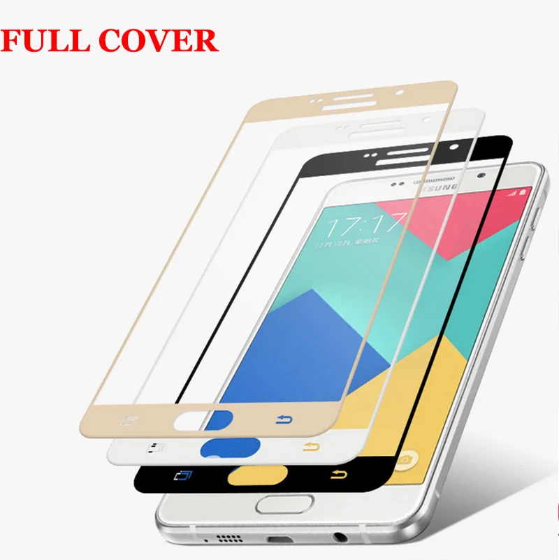 9H защитная пленка полное покрытие закаленное стекло для Samsung Galaxy A3 A5 A7 2016 2017 NOTE 2 3 4