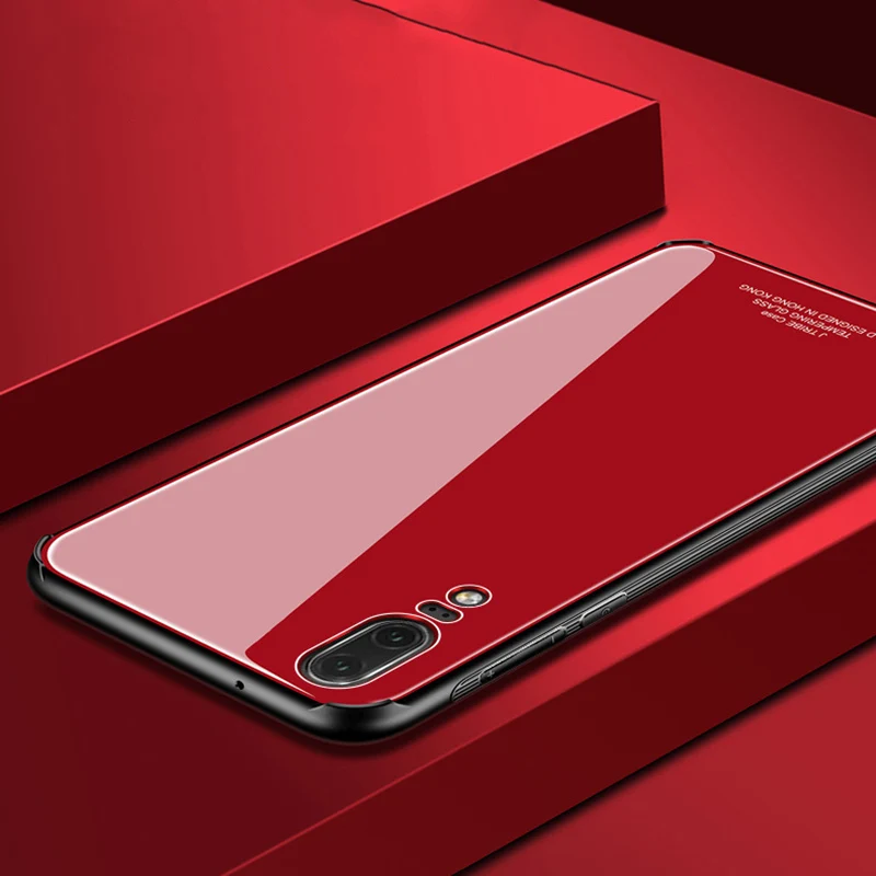 Tempered Glass Case For Huawei P20 Lite Silicone Phone Back Hard Anti-knock Full Protective Pro |