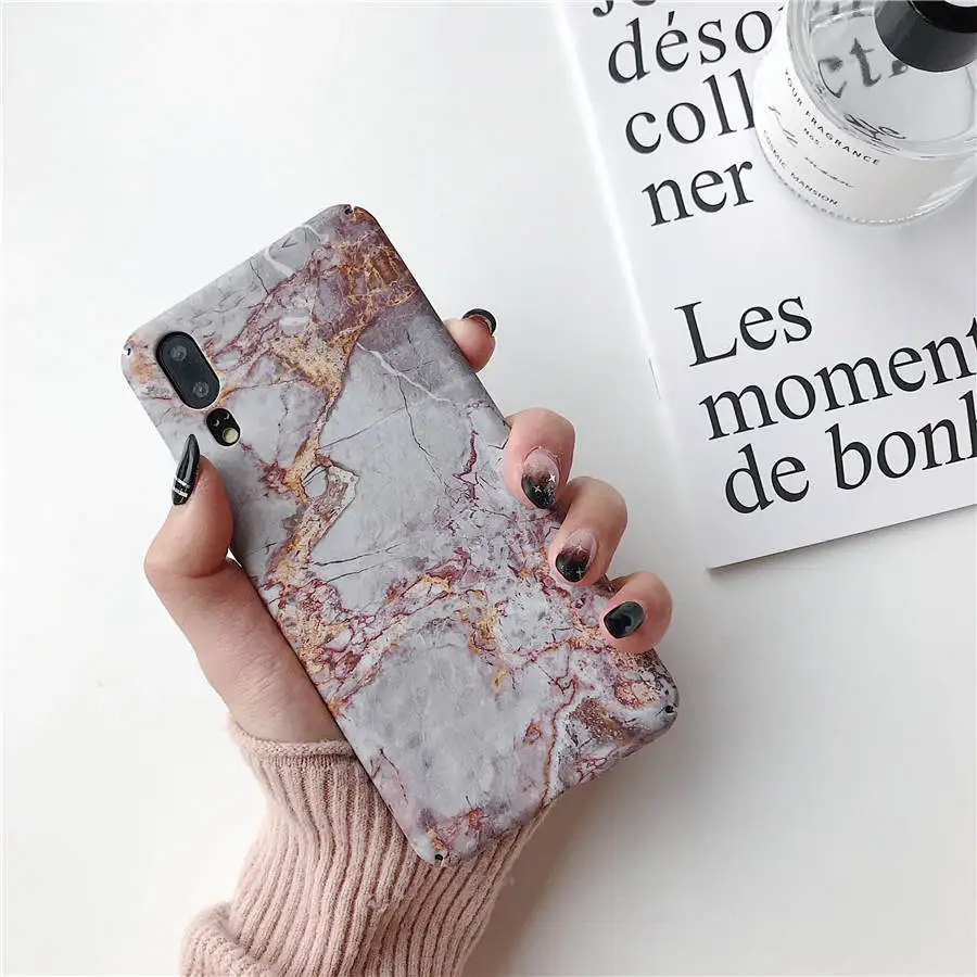Gray Gold Marble Ретро Золотой розовый мраморный чехол для samsung S10 Plus S9 S8 Plus S7 Edge Note 8 9 гранитный камень жесткий чехол для телефона для samsung S9plus S8 - Цвет: Gray Gold Marble