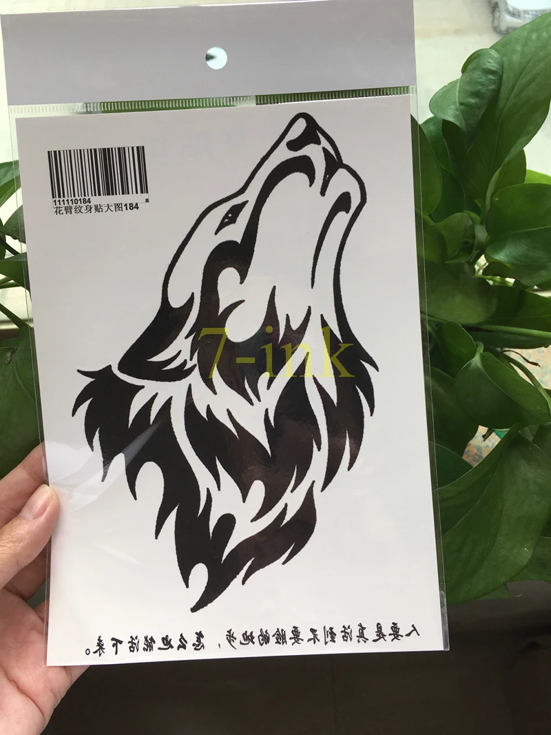 

Waterproof Temporary Tattoo Sticker Howling wolf totem tatto large size transfer Flash tatoo Fake Tattoo for man woman