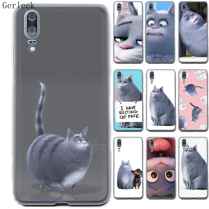 Жесткий чехол для телефона Desxz Big Fat Cat Huawei P30 P8 P9 P10 P20 Pro Plus Lite Mini P Smart