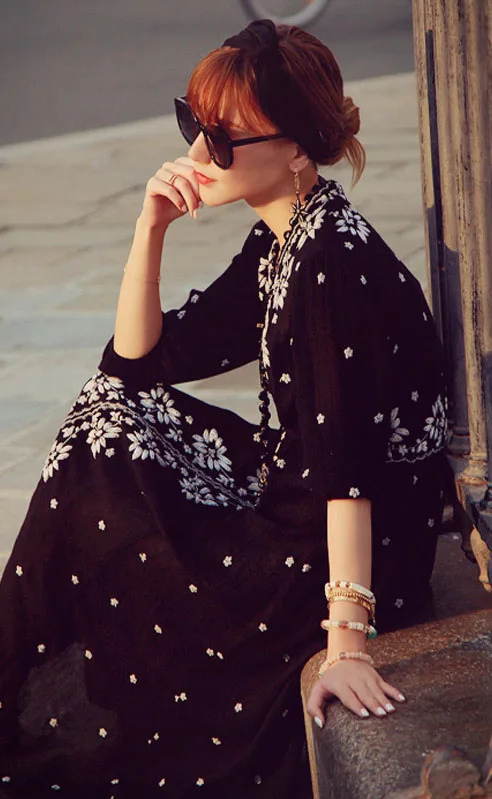 Женское платье-туника Cheshanf черное винтажное платье с глубоким треугольным