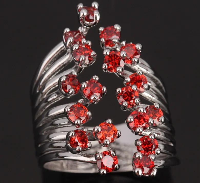 Винно-красный гранат ювелирные изделия для вечевечерние серебряное покрытие