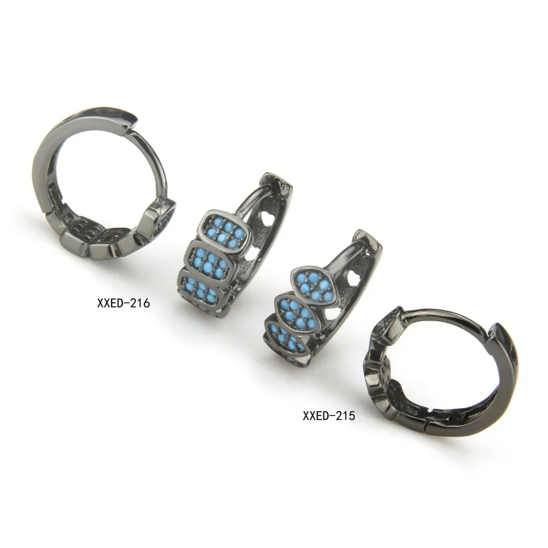 BSWEET Black copper blue 24 stone ring earrings ladies fashion party simple classic wild decorative jewelry | Украшения и