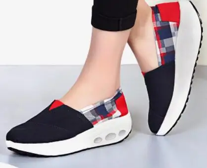 Повседневная Обувь платформы женщин обуви tonetm скайлар холст женская обувь