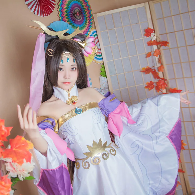 Glory of King Diaochan Красивое фиолетовое розовое платье костюм феи ханьфу косплей