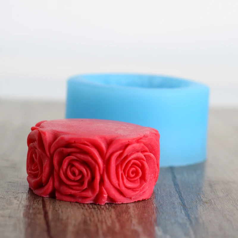 Круглая силиконовая форма для мыла с цветами розы формы сделай сам шоколада