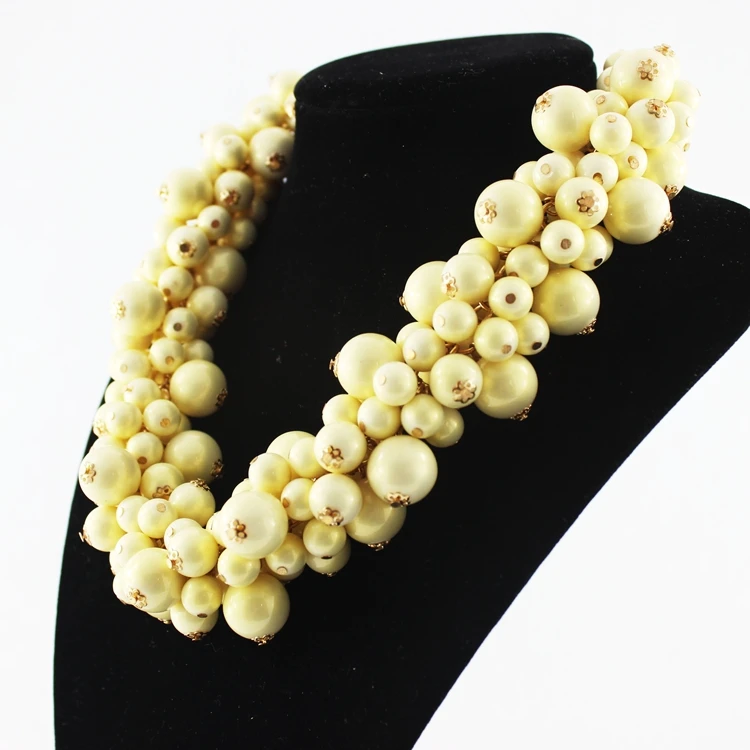 2015 new European and American Symphony exclusive luxury exaggerated pearl necklace large short paragraph | Украшения и