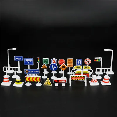 28pcs A Road Signs 83*58 см детские игрушки для парковки города Дорожная карта DIY 28 шт. дорожные знаки модель автомобиля мат для Скалолазания Игрушки английская версия подарок для ребенка - Цвет: 28pcs A Road Signs
