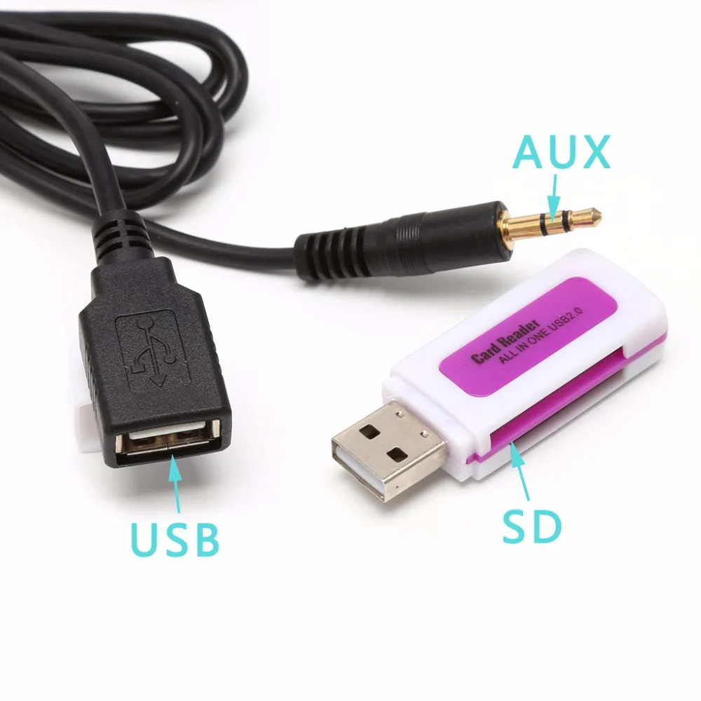 Автомобильный MP3 аудио USB интерфейс OOTDTY SD AUX кабель для передачи данных адаптер