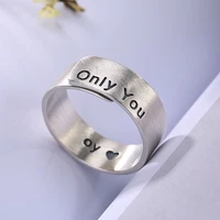 fashion 100 genuine 925 sterling silver rings for women simple letters vintage retro s925 silver open ring for ladies