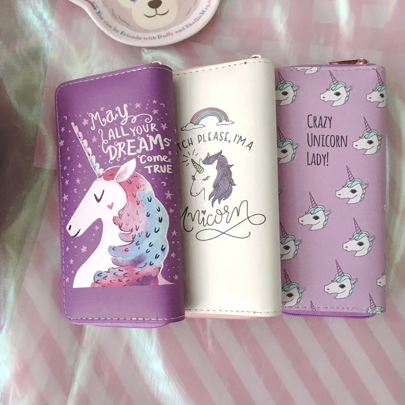 Женские бумажники 2019 Длинный кошелек серии Unicorn студенческие кошельки из