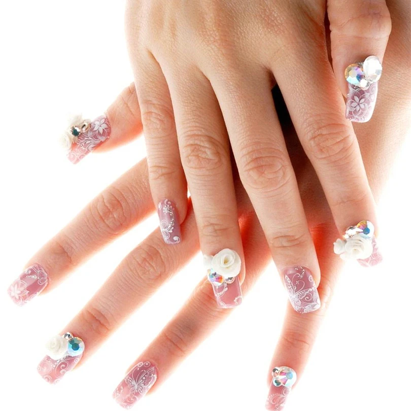 PRETTYSEE Nail Art Brush with Rhinestone on Mental Pink Handle Kolinsky Tool | Красота и здоровье