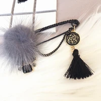 camellia flowers brooch famous luxury brand charm jewelry long tassels mink ball brooch for woman sweater valentines day gift