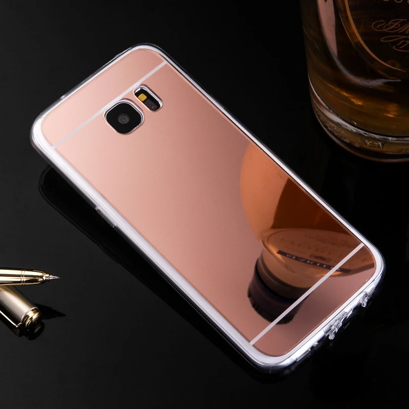 Роскошный чехол для Samsung Galaxy S7 Edge случае зеркало Алюминий ТПУ задняя крышка