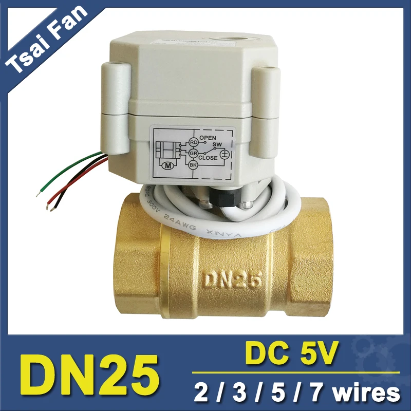 TF25 B2 C BSP/NPT 1 &quotлатунный моторизованный клапан DN25 DC5V 2/3/5/7 провода металлическая