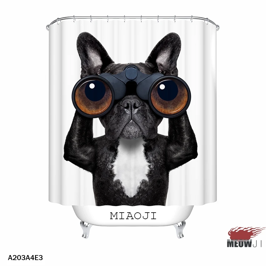 Fashion Cool Dog Droll Puppy Bulldog custom Shower Curtain Bathroom decor various sizes Free Shipping | Дом и сад