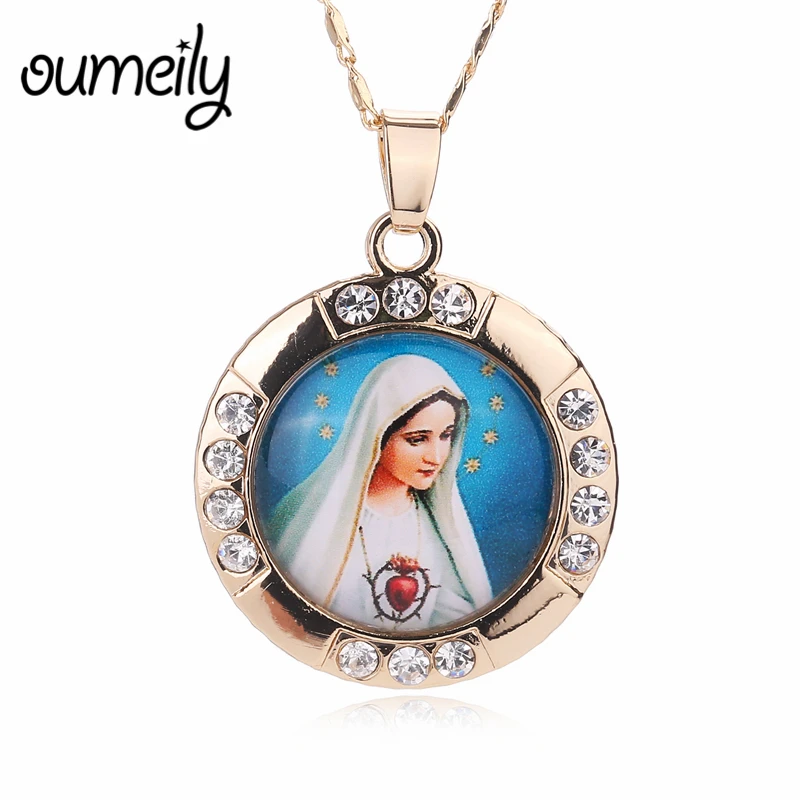 Ожерелье с подвеской OUMEILY Jesus большое ожерелье крестиком для женщин и мужчин