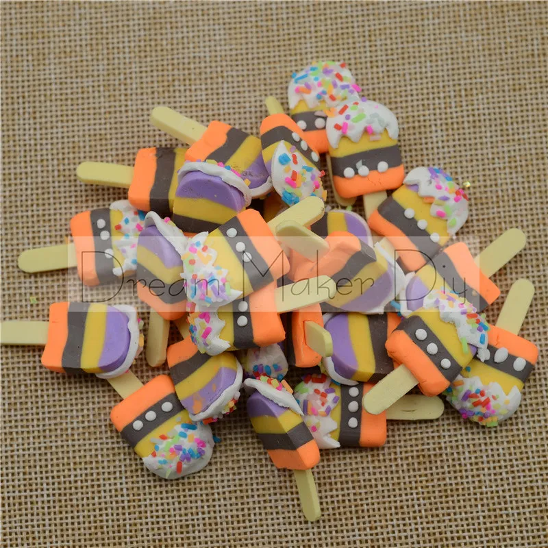 10pcs/lot Polymer Hot Clay Sprinkles Ice Cream stick for Crafts Making, DIY