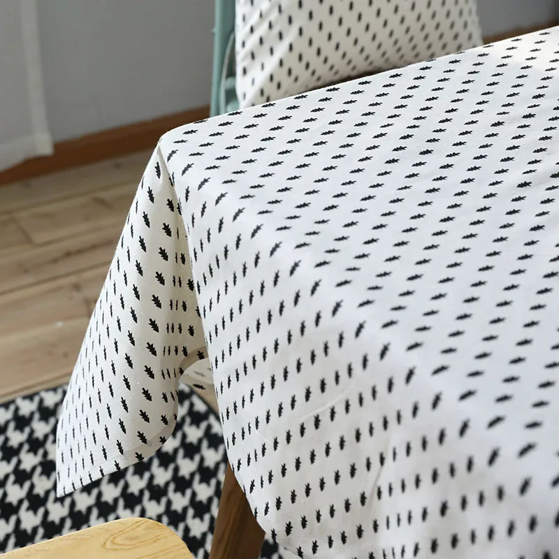 Льняная скатерть с принтом в клетку Северном скандинавском стиле для стола Toalha De