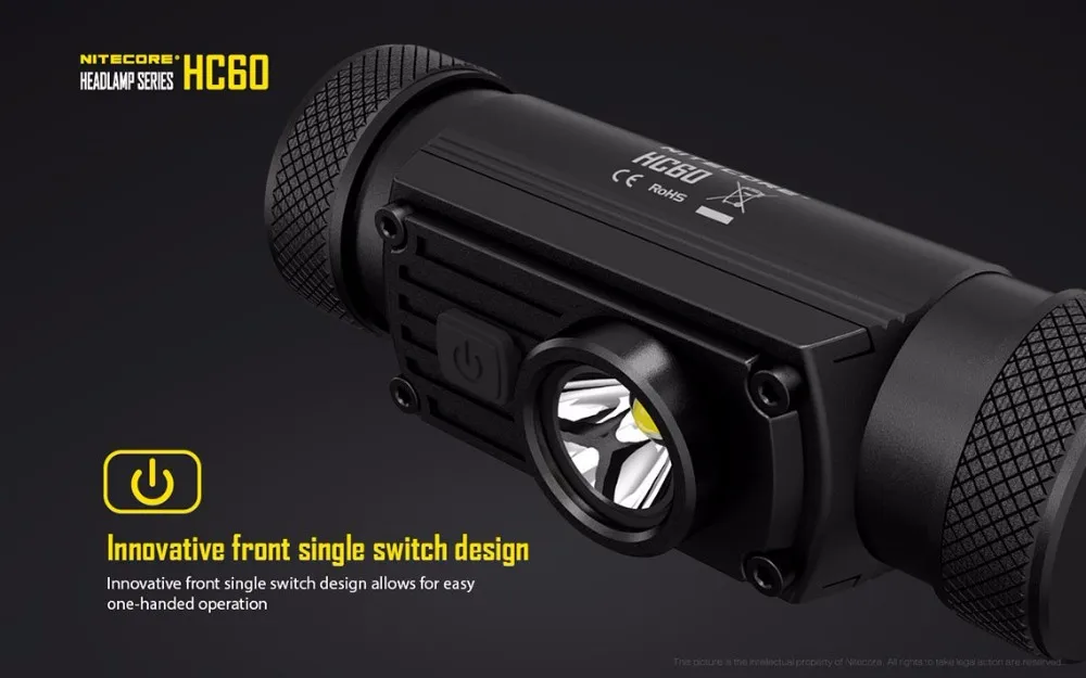 NITECORE HC60 налобный фонарь с зарядкой от USB CREE XM-L2 U2 max 1000 люмен дальность луча 117 м налобный фонарь с аккумулятором 18650 3400 мАч