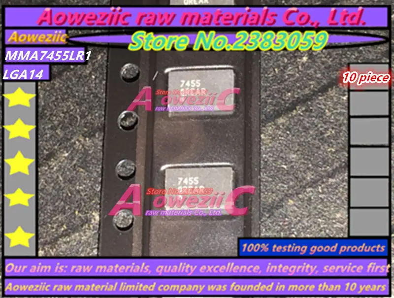 

Aoweziic 100% хорошие продукты MMA7455LR1 MMA7455 LGA14 трехосевой цифровой датчик ускорения