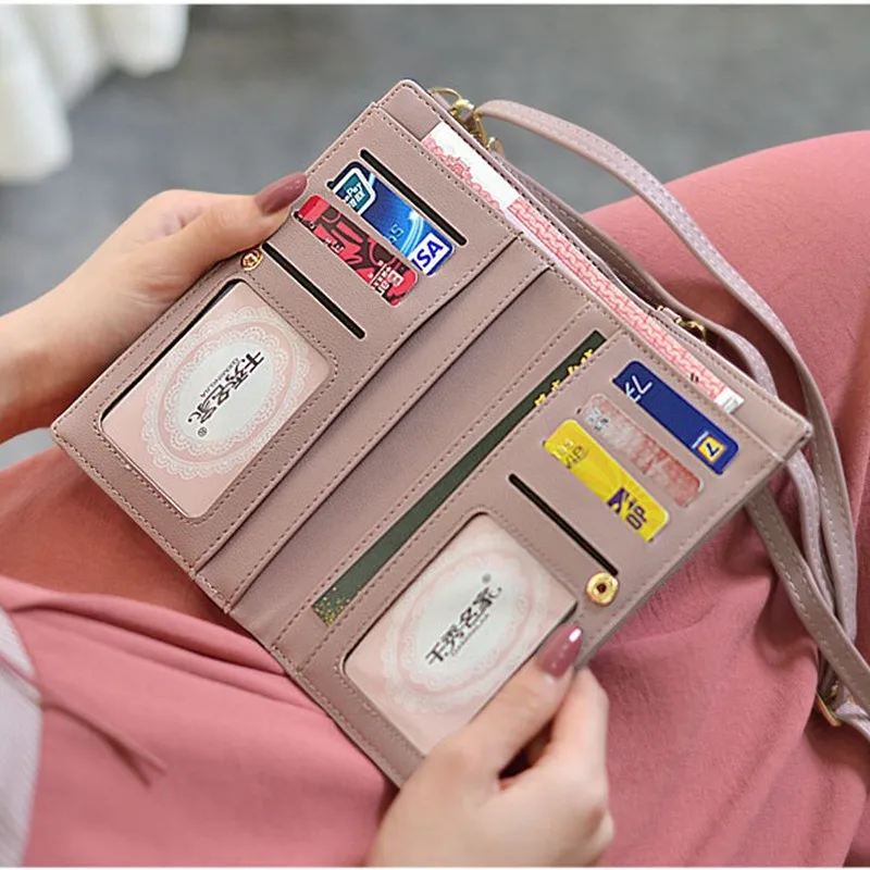Universal Multifunction Women Wallet PU Leather Phone Bag Case For iPhone Samsung Xiaomi Huawei Credit Cards Slot Crossbody | Мобильные