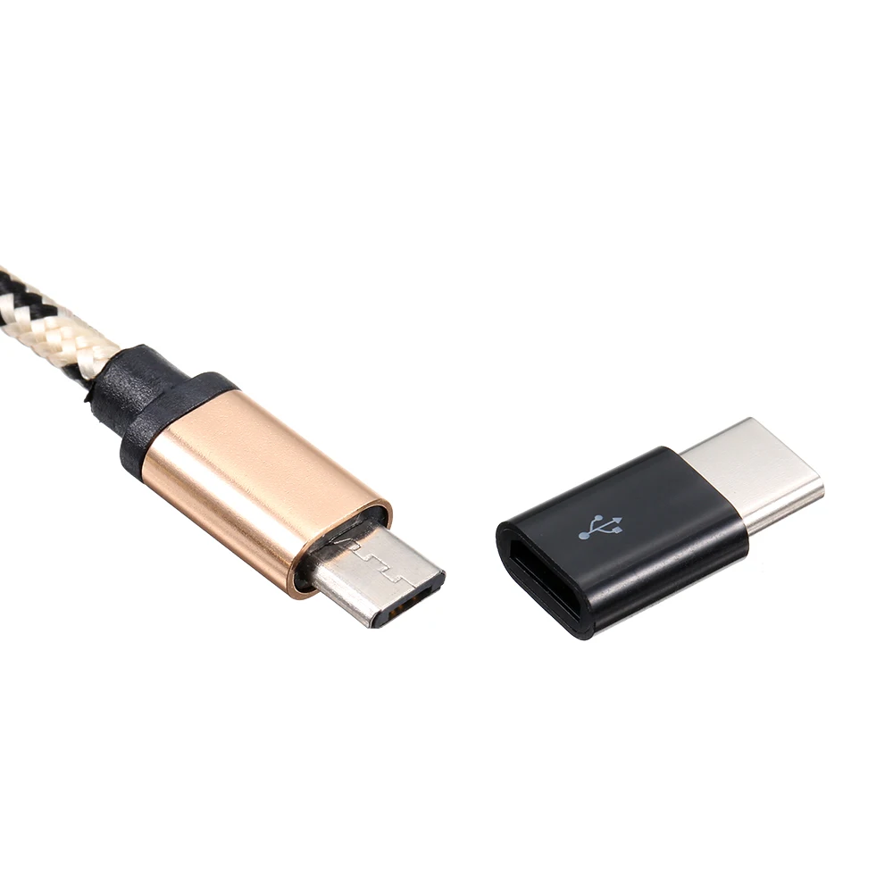 Черный/белый кабель адаптер Micro USB к Type C универсальный конвертер разъем для iOS Huawei