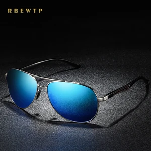 Очки-авиаторы RBEWTP зеркальные поляризационные UV400 для мужчин и женщин, солнцезащитные аксессуары для вождения с пружинной дужкой, 2019
